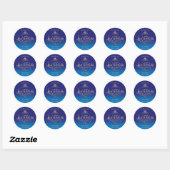 Sticker Rond Quinceañera bleu royal 15e anniversaire (Feuille)