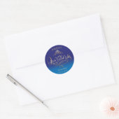 Sticker Rond Quinceañera bleu royal 15e anniversaire (Enveloppe)