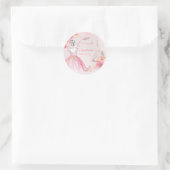 Sticker Rond Quinceanera Blush Pink Rose Gold Eiffel Tower (Sac)
