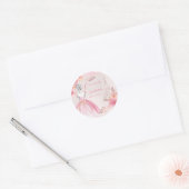 Sticker Rond Quinceanera Blush Pink Rose Gold Eiffel Tower (Enveloppe)