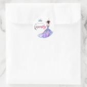Sticker Rond Quinceanera brillant de couronne brillant Danseuse (Sac)
