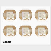 Sticker Rond Quinceanera Burlap Lace Cowgirl (Feuille)