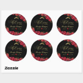 Sticker Rond Quinceanera - diamant rouge noir (Feuille)