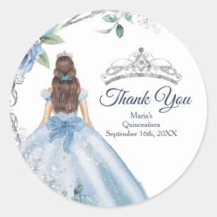 Sticker Rond Quinceañera Dusty Merci bleu pour être ici