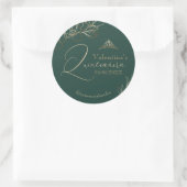 Sticker Rond Quinceañera Emerald Green Floral (Sac)