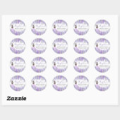 Sticker Rond Quinceanera florale pourpre Lilac Crown (Feuille)