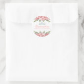 Sticker Rond Quinceanera florale rose et blanche (Sac)