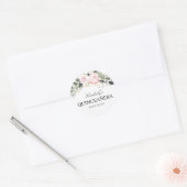 Sticker Rond Quinceanera florale rose et or (Enveloppe)