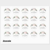 Sticker Rond Quinceanera florale rose et or (Feuille)