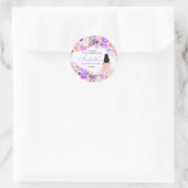 Sticker Rond Quinceanera Florale Rose & Violet Classic Round St (Sac)