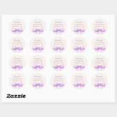 Sticker Rond Quinceanera lavender bow ivory (Feuille)