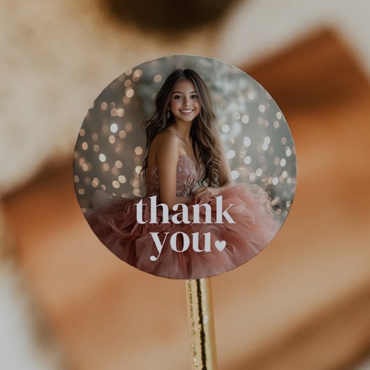 Sticker Rond Quinceañera minimaliste moderne