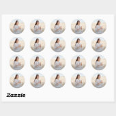 Sticker Rond Quinceañera Modern tendance Script & Merci photo (Feuille)
