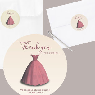 Sticker Rond Quinceañera moderne me quince merci