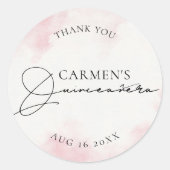 Sticker Rond Quinceanera moderne tendance Anniversaire (Devant)