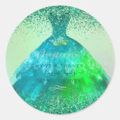 Sticker Rond Quinceañera Peacock Gown (Devant)