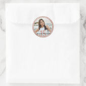 Sticker Rond Quinceanera Photo Parties scintillant rose 15e ann (Sac)
