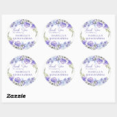 Sticker Rond Quinceanera Purple Peri Merci Floral (Feuille)