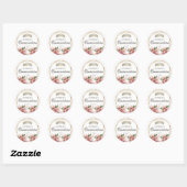 Sticker Rond Quinceañera Rose Couronne Anniversaire Faveurs (Feuille)