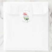 Sticker Rond Quinceañera rose & vert élégant (Sac)