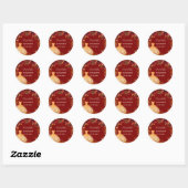 Sticker Rond Quinceanera rouge or robe nom glam (Feuille)