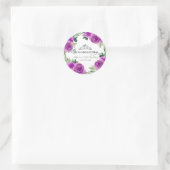 Sticker Rond Quinceanera Silver Tiara Purple Floral (Sac)