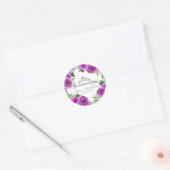 Sticker Rond Quinceanera Silver Tiara Purple Floral (Enveloppe)