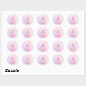 Sticker Rond Quinceañera, Sparkle Gown, Coton Candy (Feuille)
