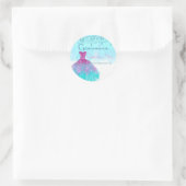 Sticker Rond quinceanera turquoise 15e anniversaire de faveur (Sac)