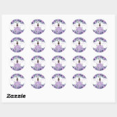 Sticker Rond Quinceanera violet de Merci floral (Feuille)