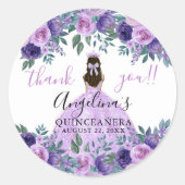 Sticker Rond Quinceanera violet de Merci floral (Devant)