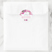 Sticker Rond Quinceanera violet et rose (Sac)