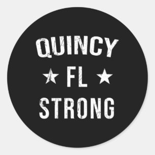 Sticker Rond Quincy Fl Souvenir de vacances de ville natale for