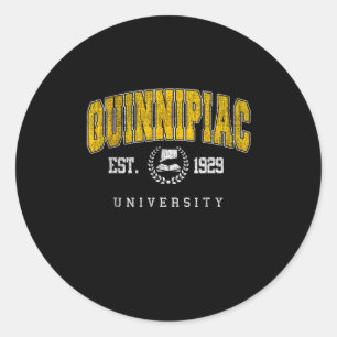 Sticker Rond Quinnipiac Arc Collège Vintage Sports sportifs De