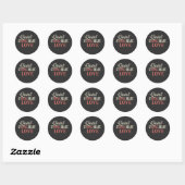 Sticker Rond QUIT Strong Heart Love  (Feuille)