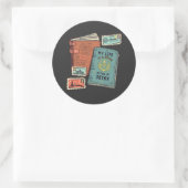 Sticker Rond Quitter la vie (Sac)