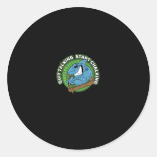 Sticker Rond Quitter le requin de la piscine Parler Commencer à