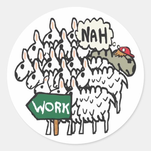 Sticker Rond Quitter le travail (Devant)