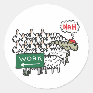 Sticker Rond Quitter le travail