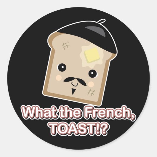 Sticker Rond quoi le pain français (Devant)