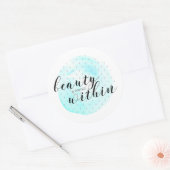 Sticker Rond Quote de beauté aquarelle (Enveloppe)