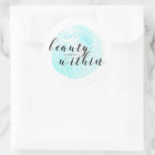 Sticker Rond Quote de beauté aquarelle (Sac)