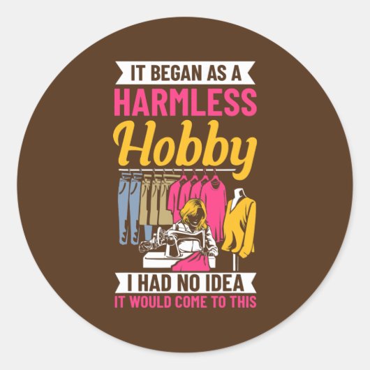 Sticker Rond Quote de citation couture Fabric Vendeur (Devant)