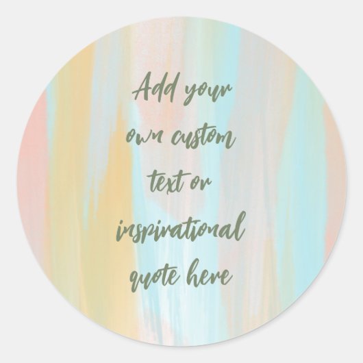 Sticker Rond Quote Motivation Pastel personnalisé (Devant)