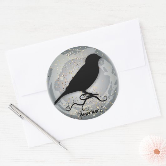 Sticker Rond Quoth Raven (Enveloppe)