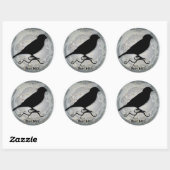 Sticker Rond Quoth Raven (Feuille)