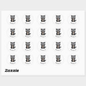 Sticker Rond R pour Raccoon (Feuille)