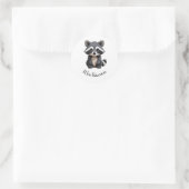 Sticker Rond R pour Raccoon (Sac)