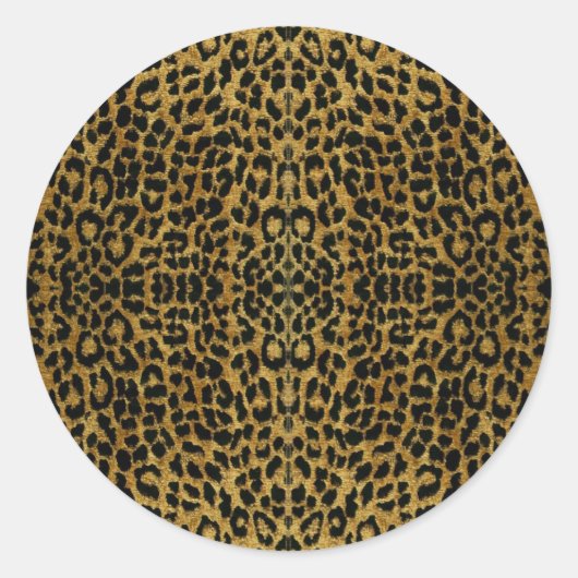 Sticker Rond RAB Rockabilly Cadeaux Empreintes de léopard (Devant)