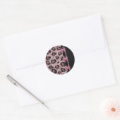 Sticker Rond RAB Rockabilly Pink Leopard Ribbon Bows (Enveloppe)